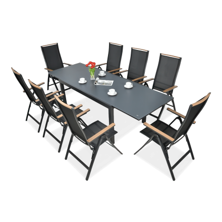 Záhradný nábytok BRISBANE 8/250 Black