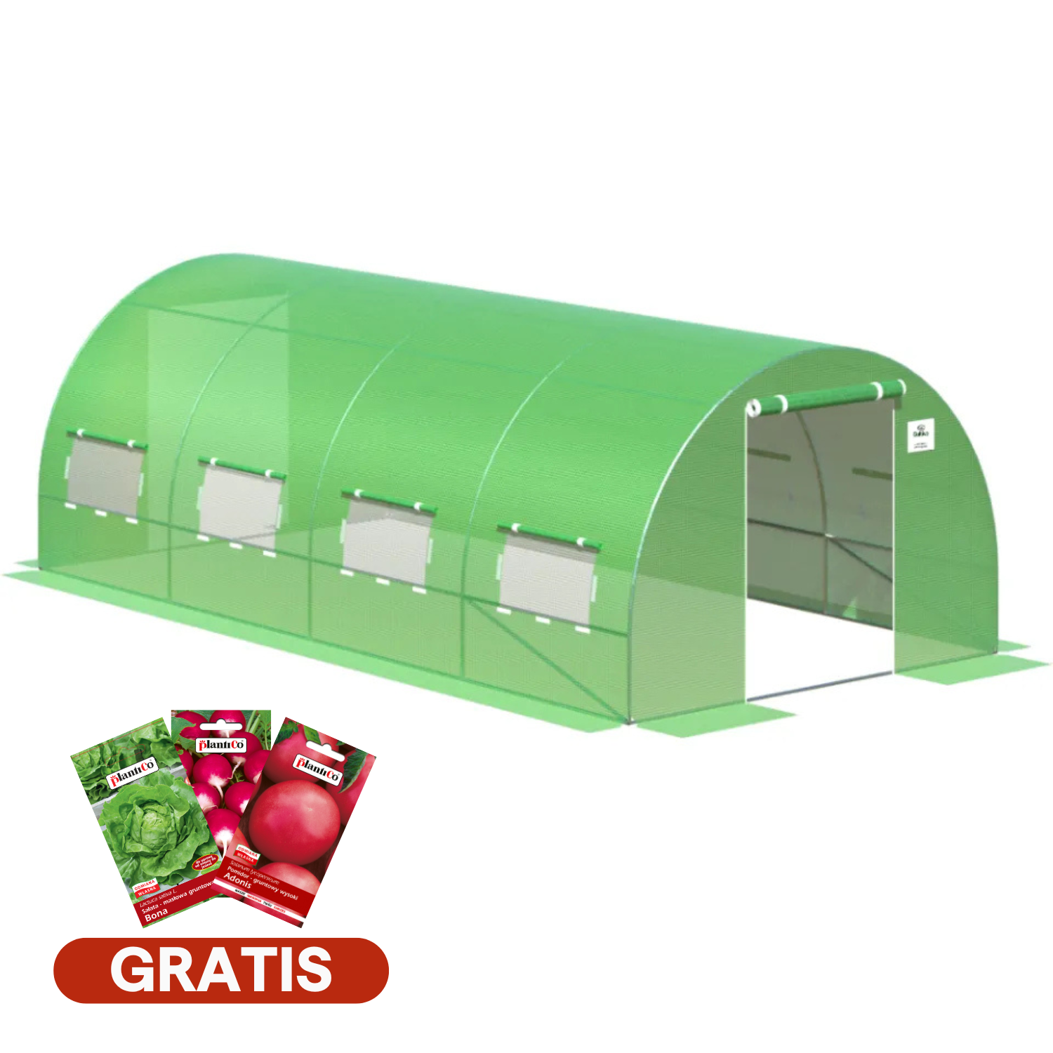 Dvojdverový fóliovník 3x6x2 - 18m2 zelený