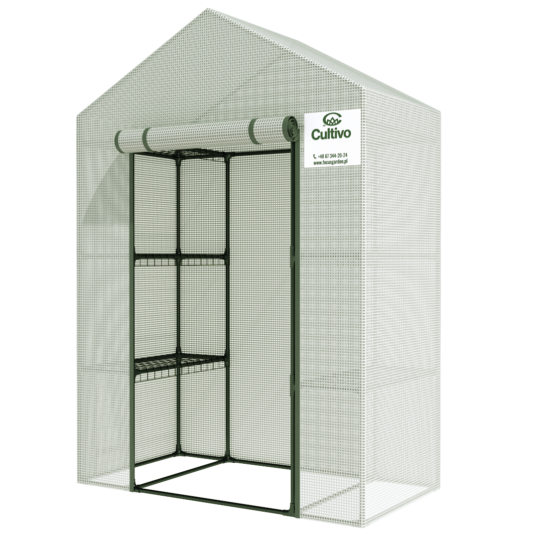 Záhradné regály do skleníka 4 police 140x73 Biela