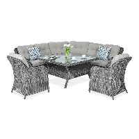 Technorattanová rohová pohovka SAVONA Dark Grey