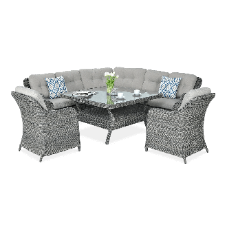 Technorattanová rohová pohovka SAVONA Dark Grey