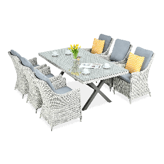 Nábytková súprava NAPOLI 6/200 White Grey Technorattan