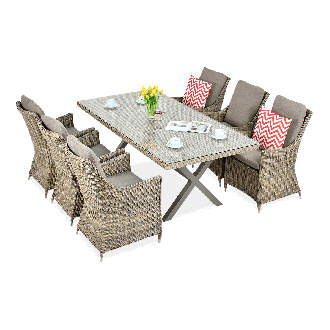 Záhradná zostava z umelého ratanu NAPOLI 6/200 hnedá