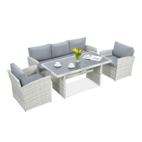 Technorattanová súprava BORNEO White Grey