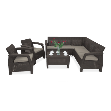 Záhradný roh CORFU RELAX DUO SET Brown