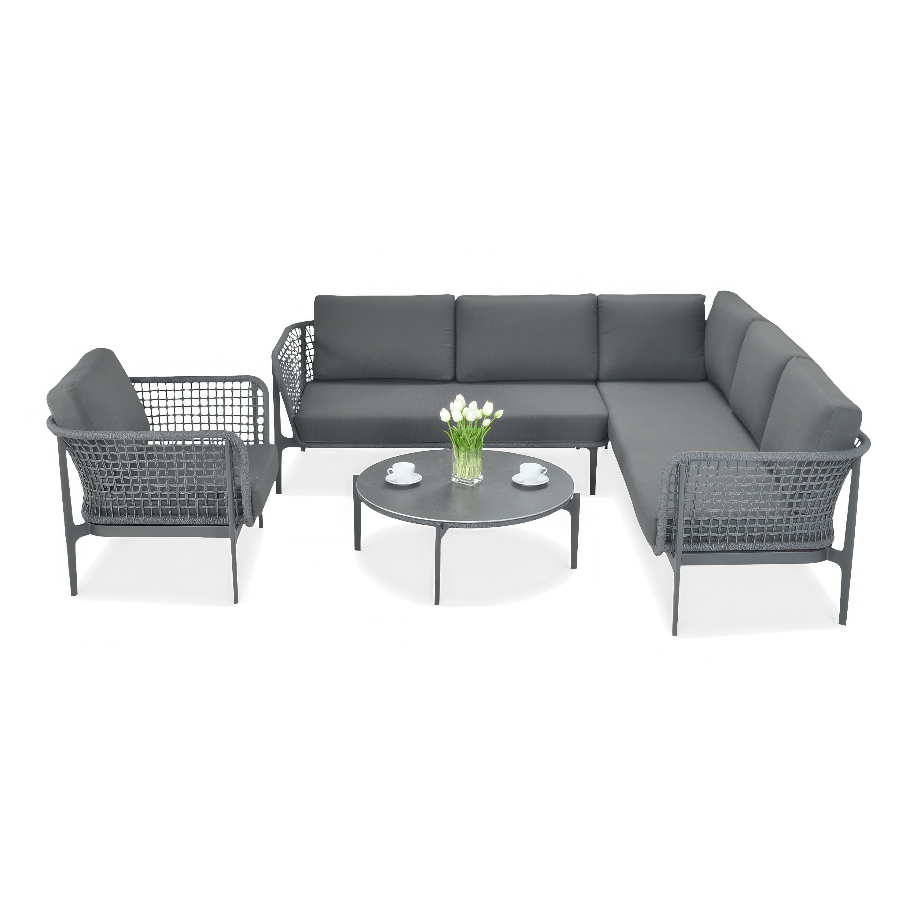 Rozkladacia pohovka EMERALD + SEDENIE Sivá