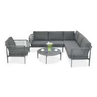 Rozkladacia pohovka EMERALD + SEDENIE Sivá