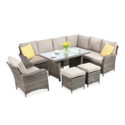 Technorattan rohová pohovka VENTURA GRAND Brown