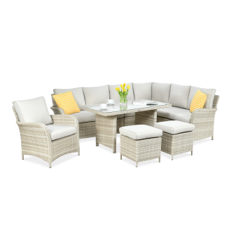 Technorattanová rohová pohovka VENTURA GRAND béžová