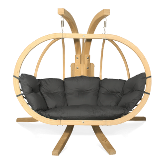 O-ZONE PREMIER drevené závesné kreslo Graphite