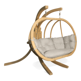 O-ZONE PREMIER drevené hojdacie kreslo Cream