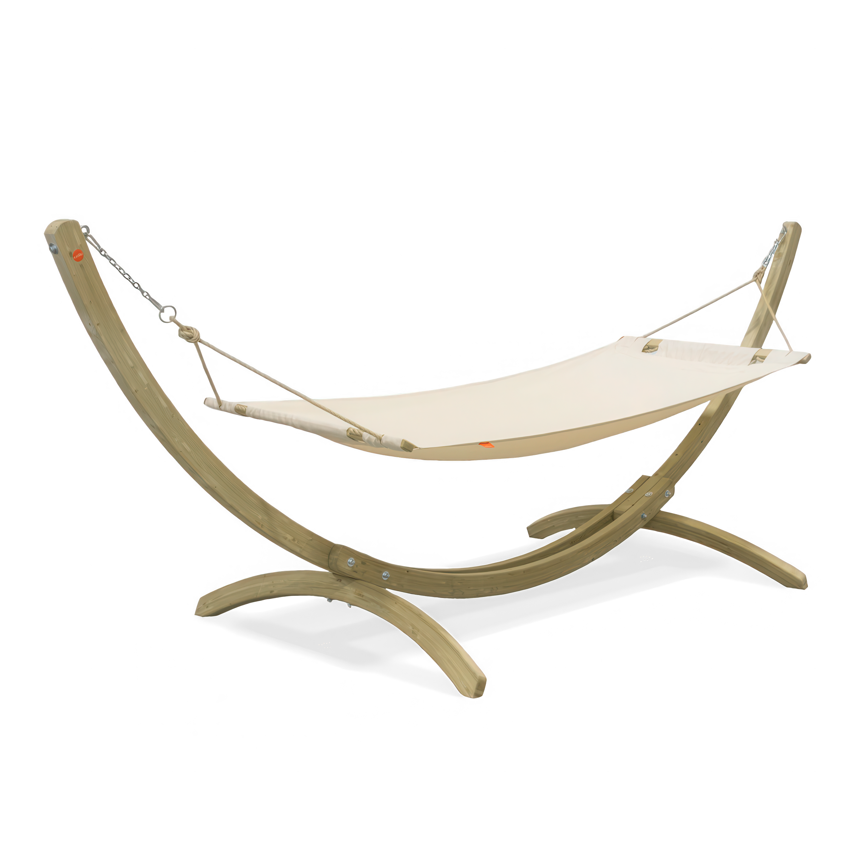 Hamak z drewnianym stelażem OLA w kolorze Ecru