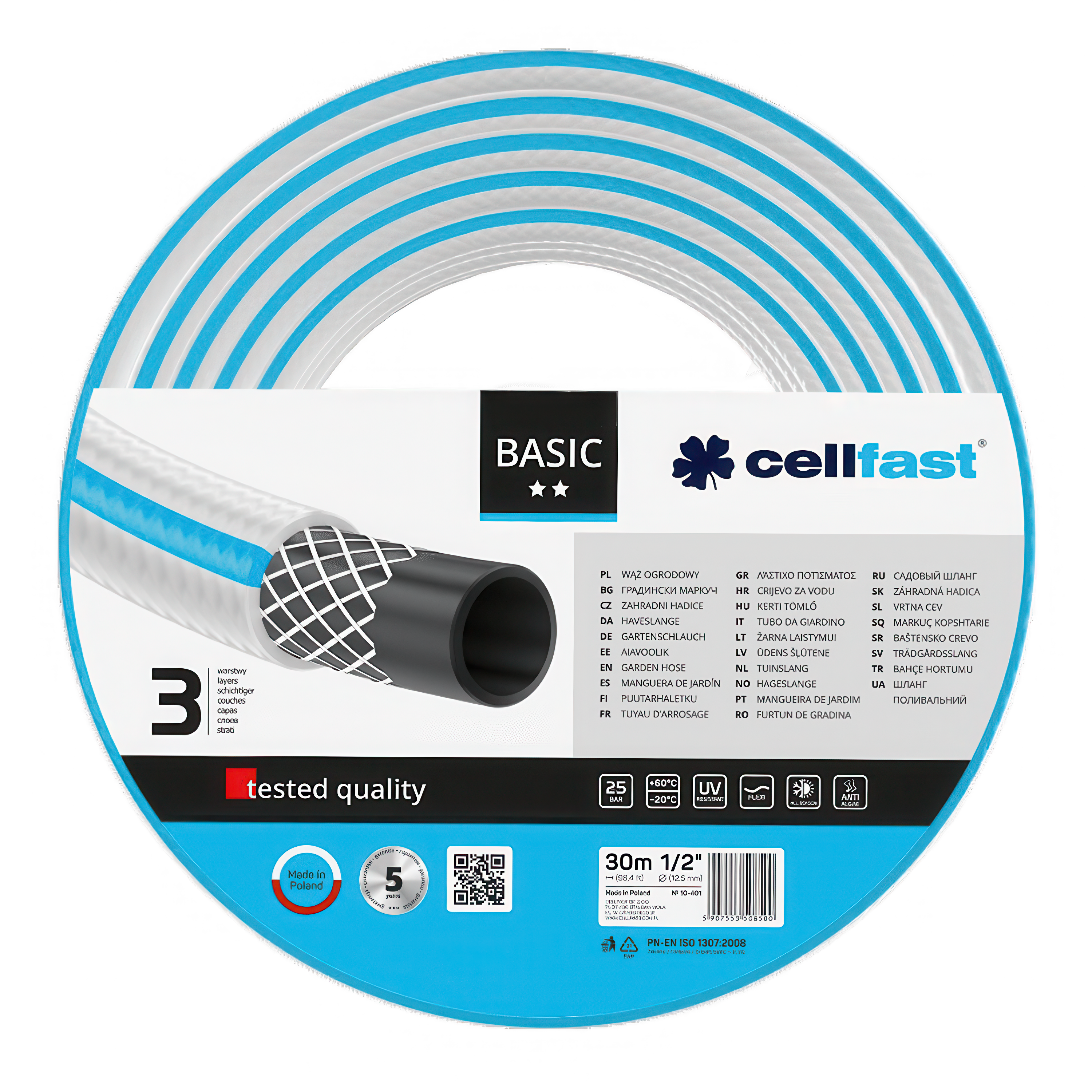 Záhradná hadica BASIC 1/2" 30 m Cellfast