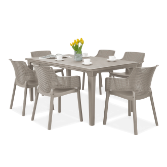 Súprava záhradného nábytku ELISA/FUTURA Cappuccino 6+1