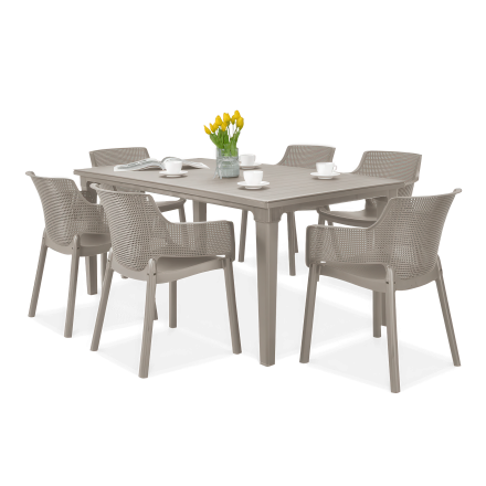 Súprava záhradného nábytku ELISA/FUTURA Cappuccino 6+1