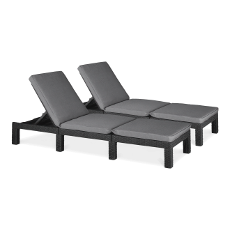 2x záhradné lehátko DAYTONA DELUXE Graphite