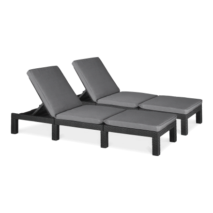 2x záhradné lehátko DAYTONA DELUXE Graphite