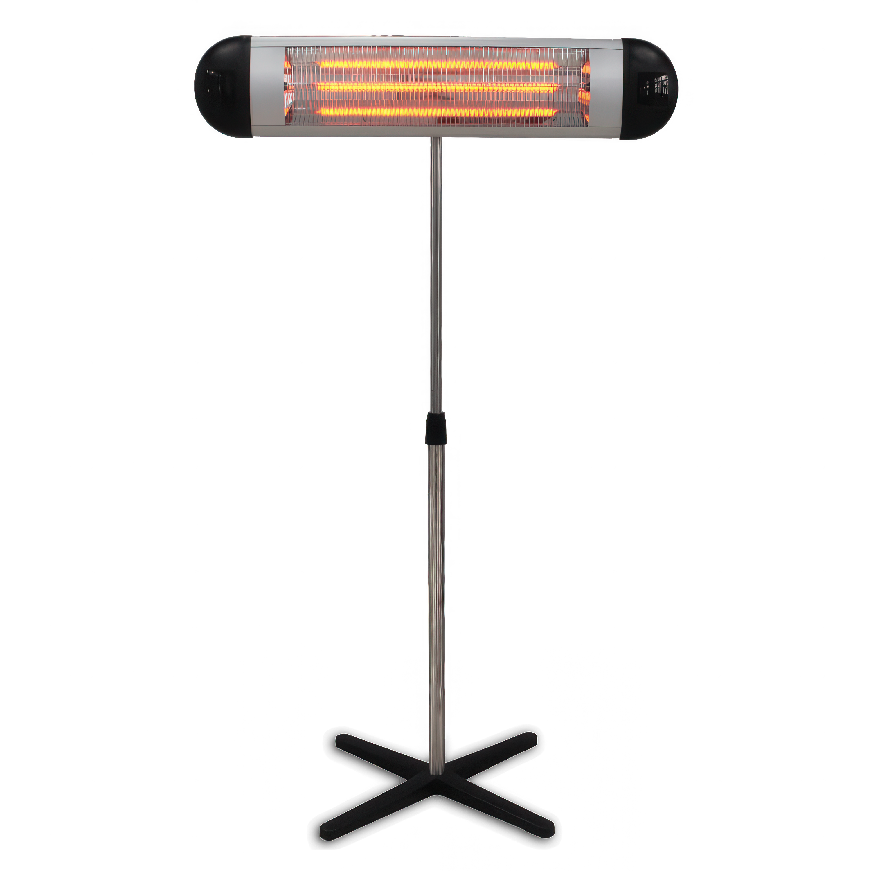 Strieborný stojaci infračervený ohrievač AVIOR