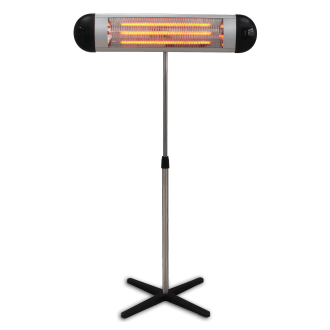 Strieborný stojaci infračervený ohrievač AVIOR