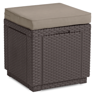 CUBE Hnedý skladovací puf