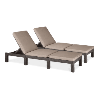 Súprava záhradných lehátok DAYTONA DELUXE Brown 2 ks.
