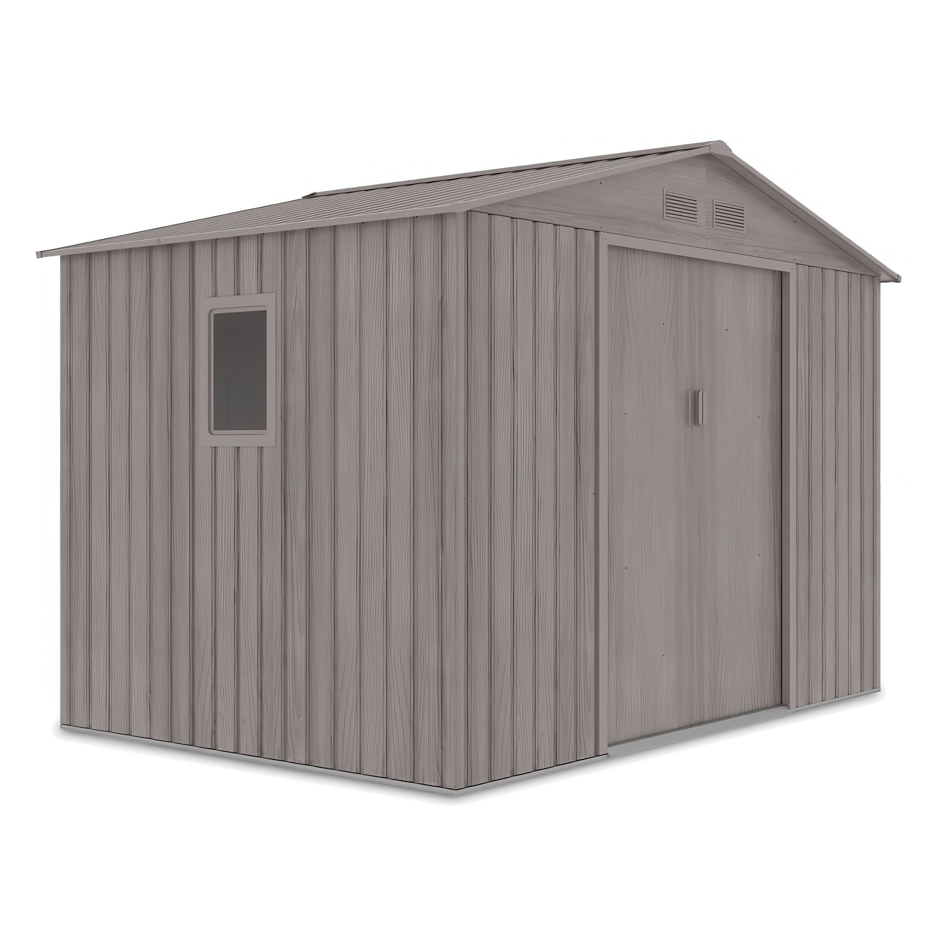 Zdjęcie domku narzędziowego Hudson 277x191cm na białym tle, widok z boku