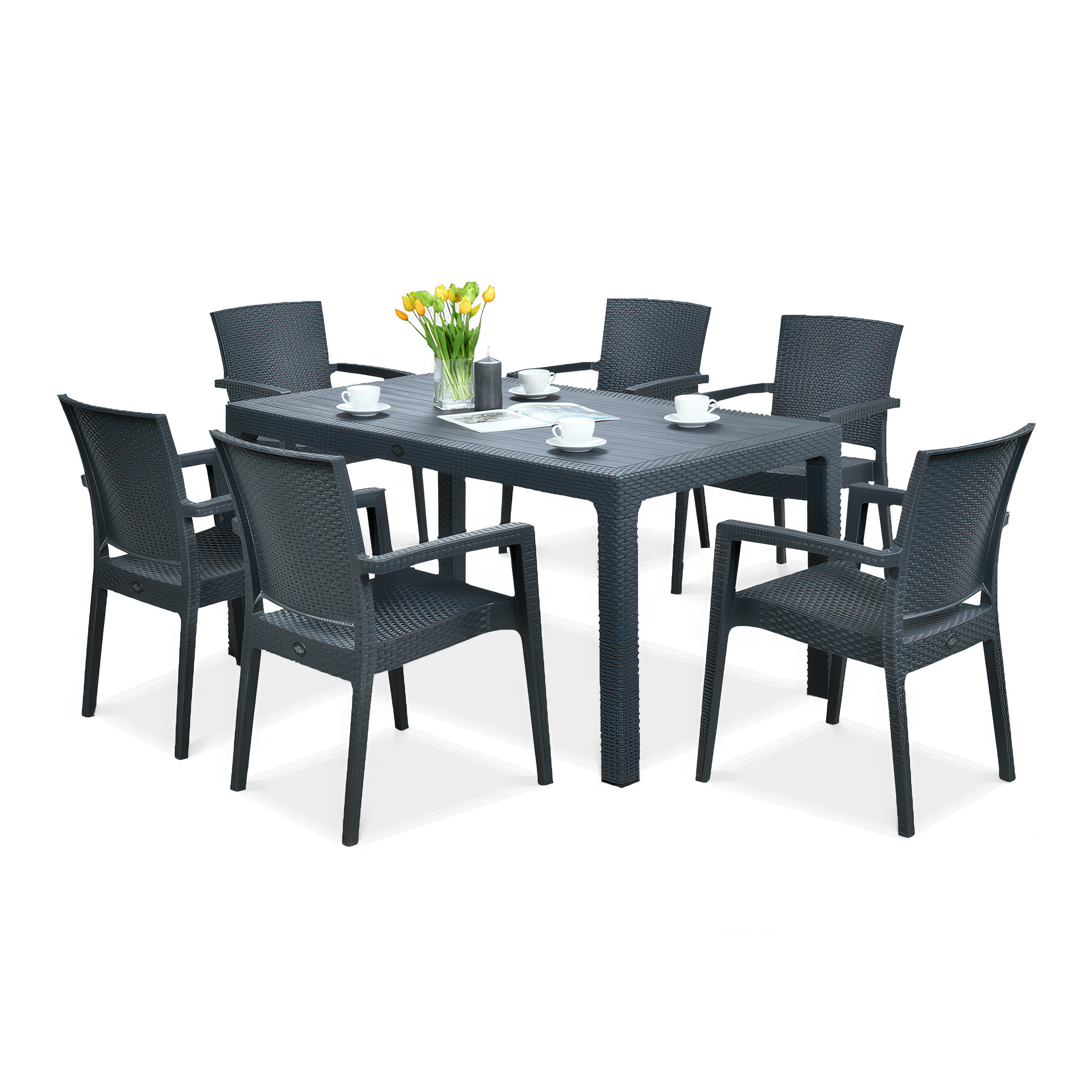 Novussi LIVERNO 6+1 antracitová terasová súprava