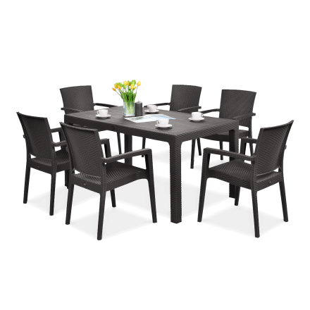 Novussi LIVERNO 6+1 terasový set Brown