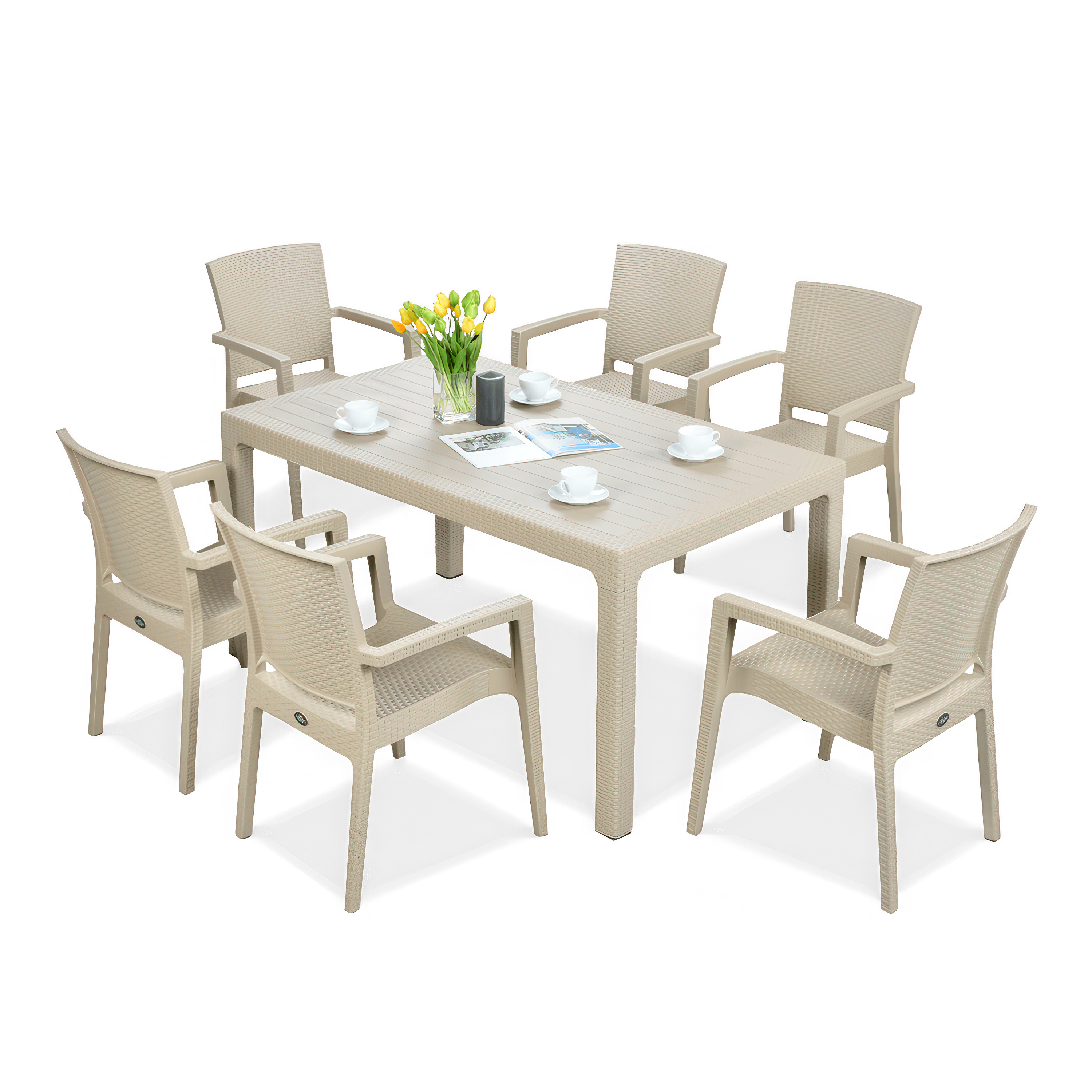 Novussi LIVERNO 6+1 Cappuccino terasová súprava