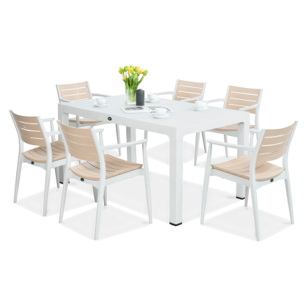 Novussi jedálenský set REGNUM 6+1 biela/slonová kosť