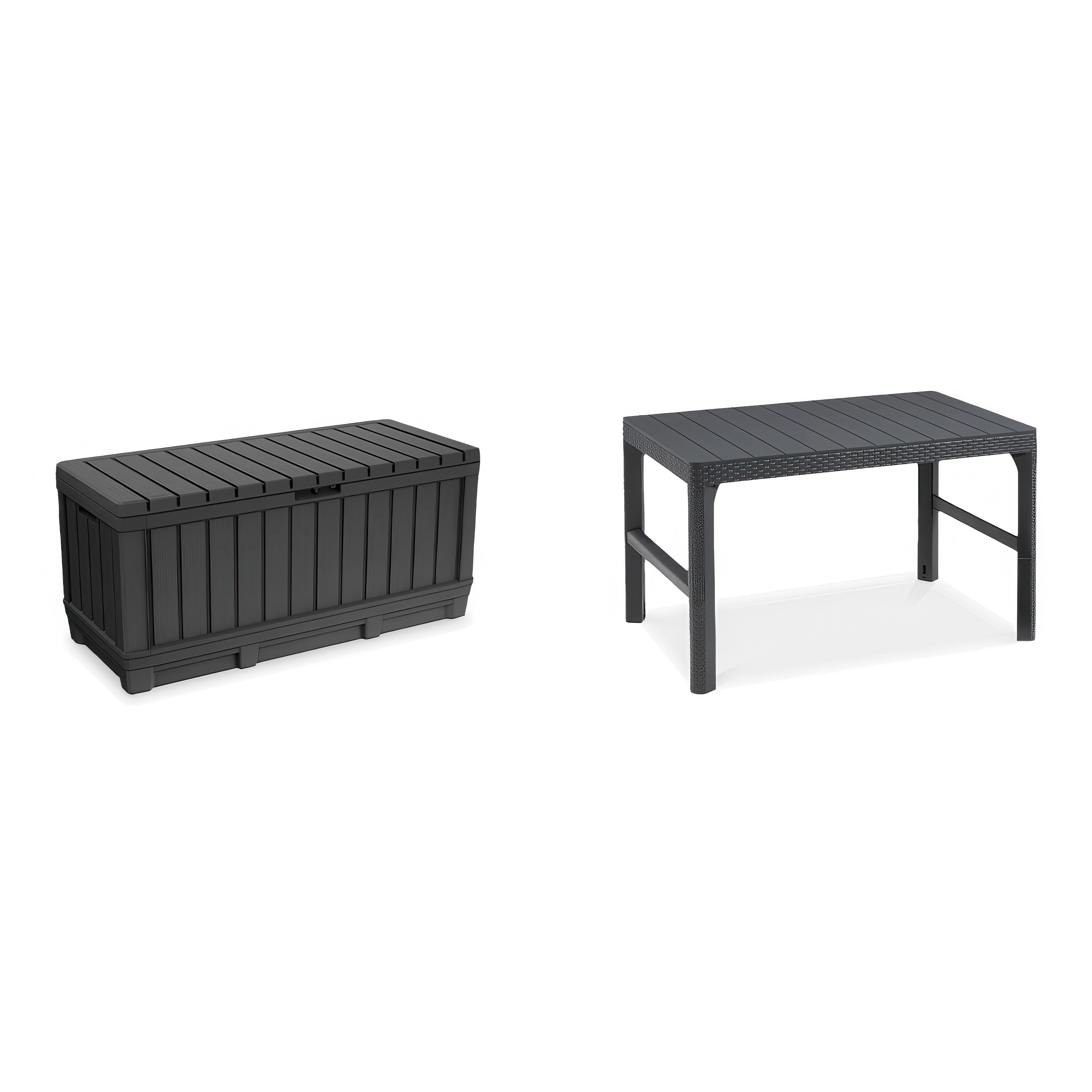 Balkónový set KENTWOOD debna 350 L / stôl LYON Graphite