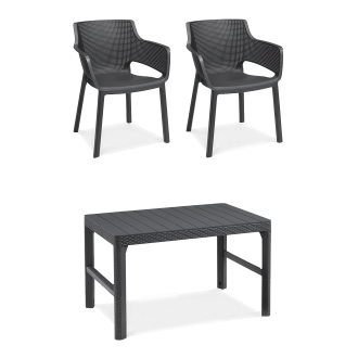 Balkónový nábytok ELISA/LYON Graphite 2+1