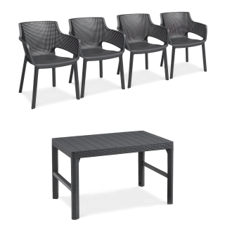 Záhradný set Keter ELISA/LYON Graphite 4+1