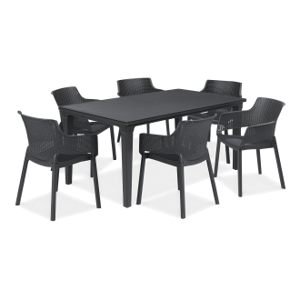 Súprava záhradného nábytku EVA/FUTURA 6+1 Graphite - KETER