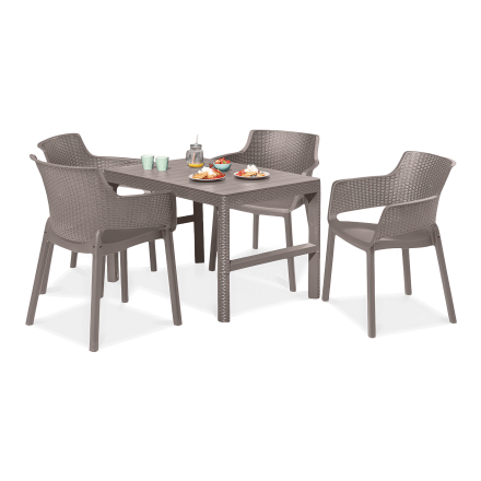 Súprava balkónového nábytku EVA/LYON 4+1 Cappuccino - KETER