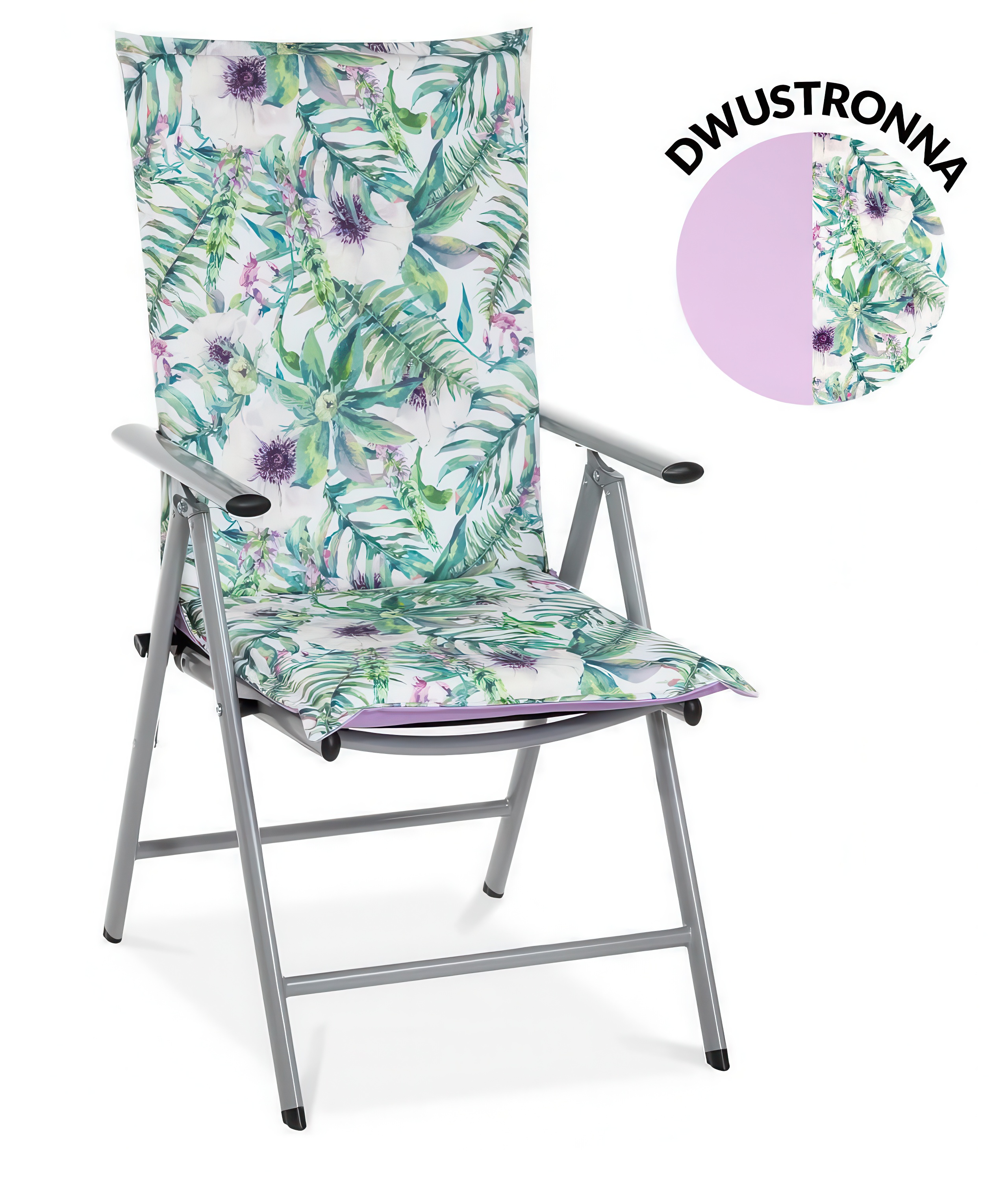 Obojstranný vankúš na záhradné lehátko Violet Lady, 116x51cm - MOODME