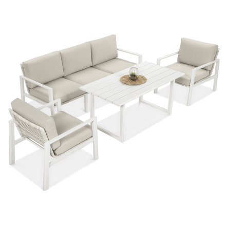 LOTUS Dining Biely záhradný nábytok - FURRORE