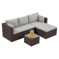 Technorattanová rohová pohovka LIZBONA Brown - FOCUS GARDEN