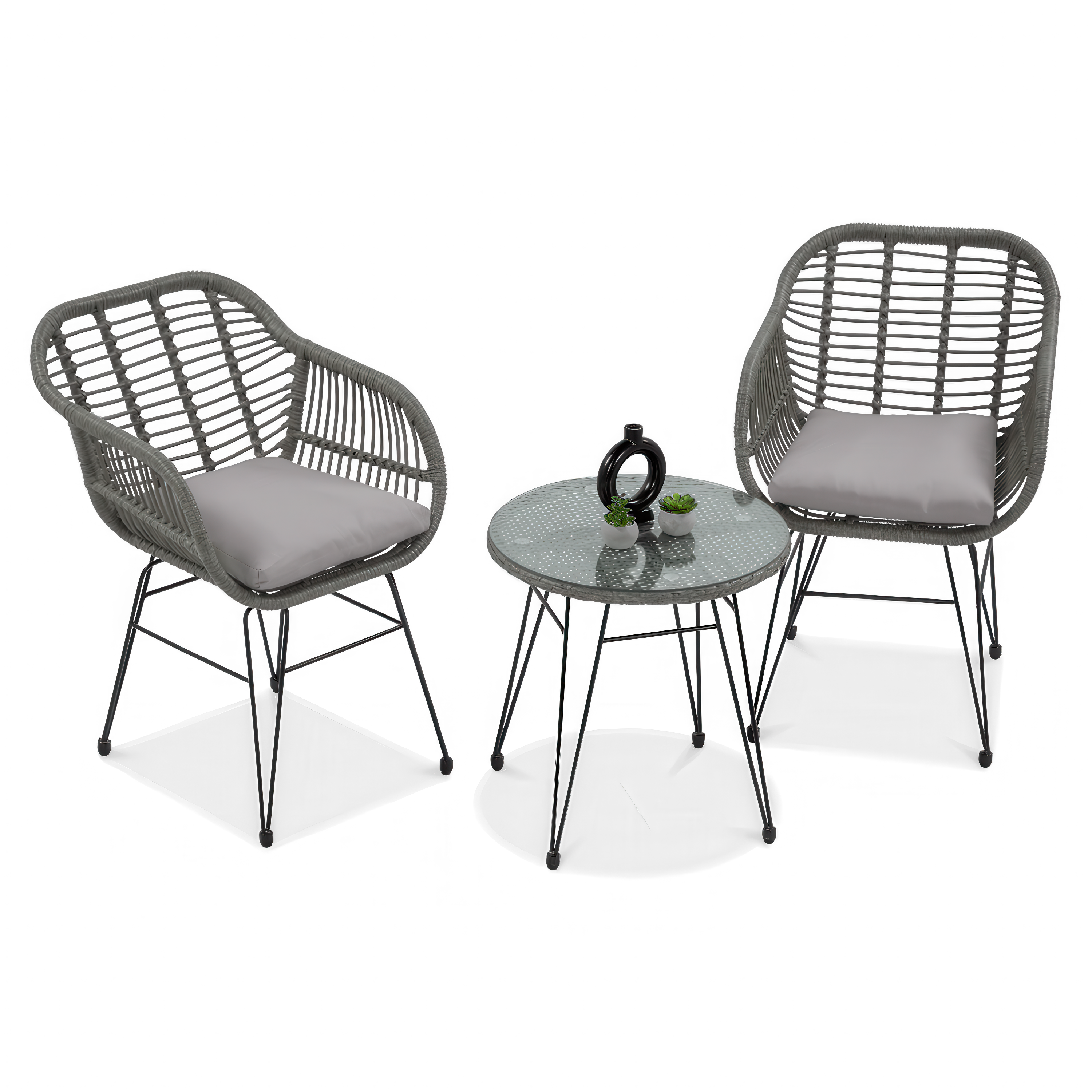 Balkónový set KUBU 2+1, sivý - FOCUS GARDEN