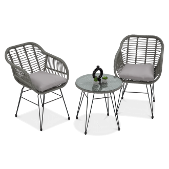 Balkónový set KUBU 2+1, sivý - FOCUS GARDEN