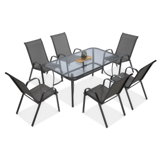 Súprava záhradného nábytku BOLOGNA 150/6 Light Grey
