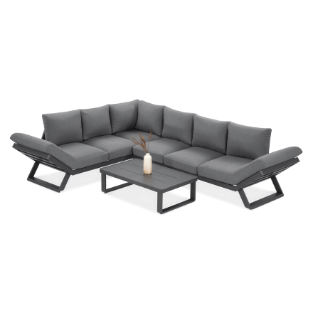 TROFEO Tmavosivá rohová pohovka - FURRORE