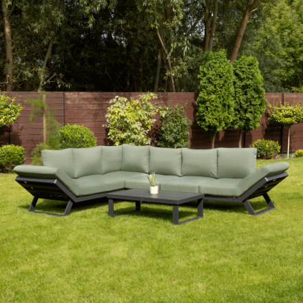 Záhradná rohová pohovka TROFEO Hunter Green - FURRORE