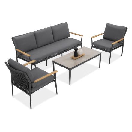 Súprava záhradného nábytku LUNA CAFFE Dark Grey - FURRORE