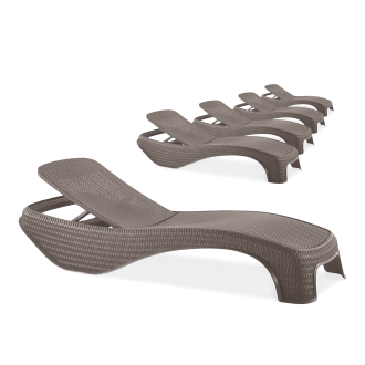 Súprava záhradných ležadiel ATLANTIC Cappucino, 5 kusov - KETER