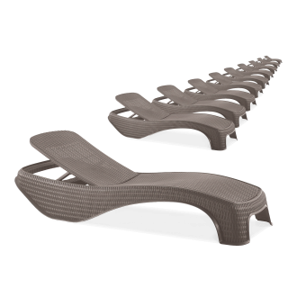 Súprava hotelových lehátok ATLANTIC Cappucino, 10 ks. - KETER