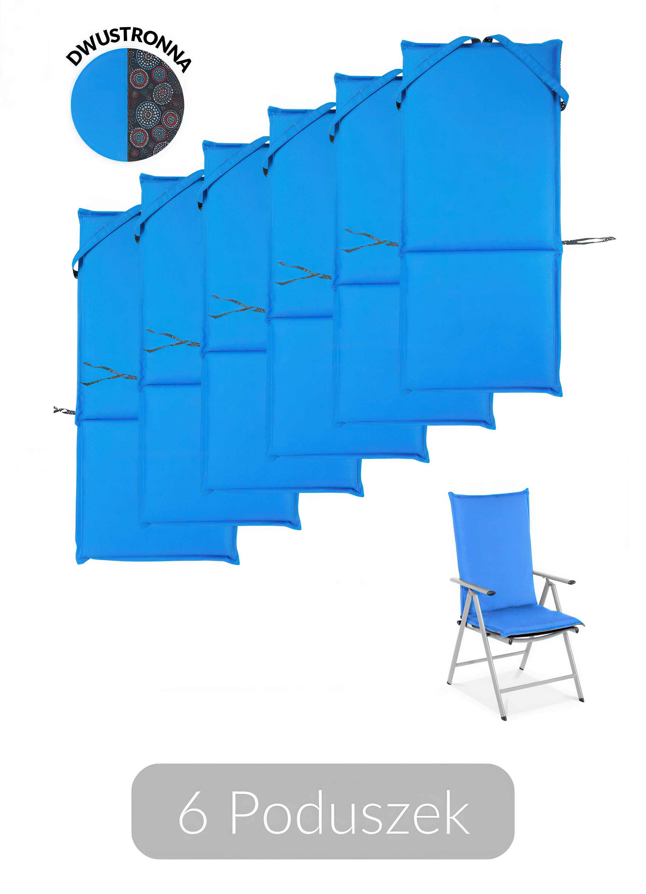 Záhradné vysoké vankúše sada 6ks Azure Orchid - MOODME