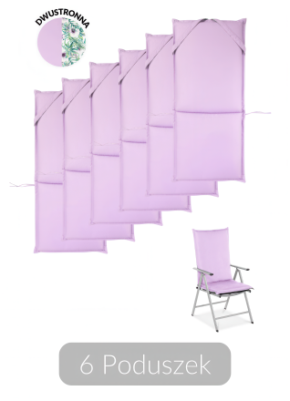 Sada 6 ks vankúšov na záhradné lehátko Violet Lady 116x51cm - MOODME