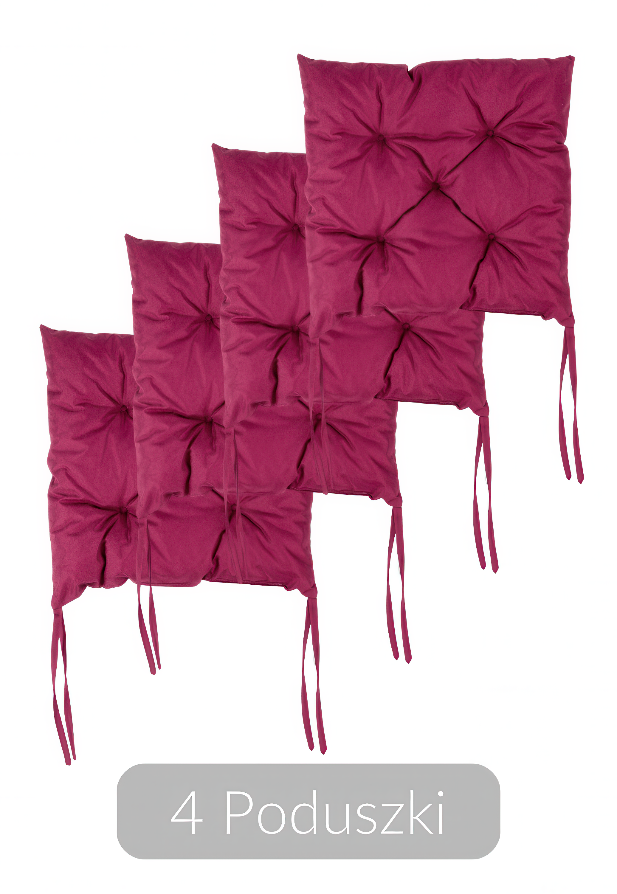 Súprava vankúšov na záhradné stoličky 4ks Dark Carmin - MOODME