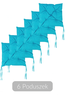 Modré štvorcové vankúše na záhradné stoličky 40x40cm 6ks - MOODME